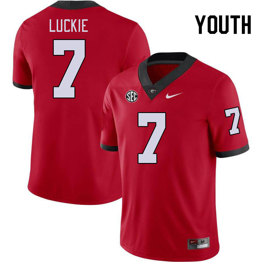 Youth #7 Lawson Luckie Georgia Bulldogs College Football Jerseys Stitched-Red - Click Image to Close